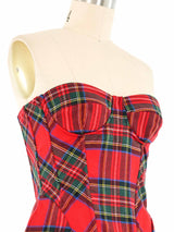 Dolce and Gabbana Plaid Bustier Top arcadeshops.com