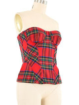 Dolce and Gabbana Plaid Bustier Top arcadeshops.com