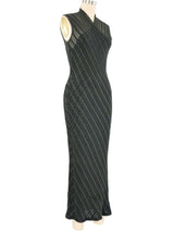 Celine Metallic Ribbed Crossover Dress Dress arcadeshops.com