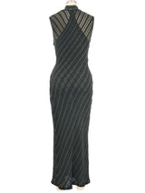 Celine Metallic Ribbed Crossover Dress Dress arcadeshops.com