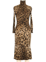 Dolce and Gabbana Leopard Knit Dress Ensemble Suit arcadeshops.com