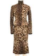 Dolce and Gabbana Leopard Knit Dress Ensemble Suit arcadeshops.com