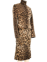 Dolce and Gabbana Leopard Knit Dress Ensemble Suit arcadeshops.com