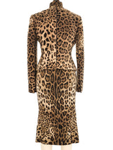Dolce and Gabbana Leopard Knit Dress Ensemble Suit arcadeshops.com