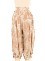 Rose Jacquard Cropped Trousers Bottom arcadeshops.com