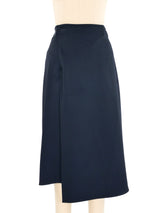 Celine Navy Ribbed Wrap Skirt Bottom arcadeshops.com