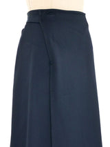 Celine Navy Ribbed Wrap Skirt Bottom arcadeshops.com