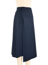 Celine Navy Ribbed Wrap Skirt Bottom arcadeshops.com