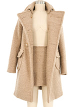 2010 Prada Khaki Bubble Button Coat and Skirt Ensemble Suit arcadeshops.com