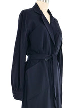 Hermes Navy Wrap Dress Dress arcadeshops.com