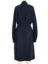 Hermes Navy Wrap Dress Dress arcadeshops.com