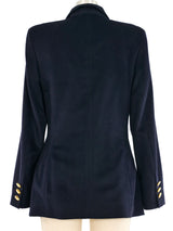 Escada Navy Wool Blazer Jacket arcadeshops.com