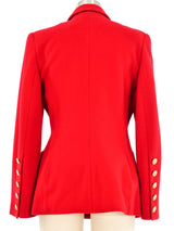 Escada Red Embroidered Wool Blazer Jacket arcadeshops.com