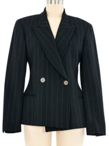 Escada Black Pinstripe Blazer Jacket arcadeshops.com