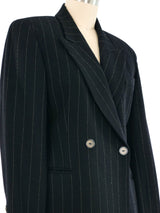 Escada Black Pinstripe Blazer Jacket arcadeshops.com