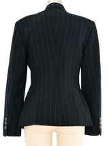 Escada Black Pinstripe Blazer Jacket arcadeshops.com