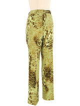 1980s Lime Leopard Print Pants Bottom arcadeshops.com