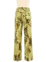 1980s Lime Leopard Print Pants Bottom arcadeshops.com