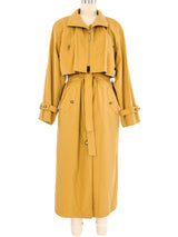 1980s Mustard Trench Coat Outerwear arcadeshops.com
