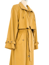 1980s Mustard Trench Coat Outerwear arcadeshops.com