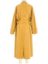 1980s Mustard Trench Coat Outerwear arcadeshops.com