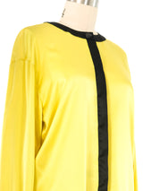 Escada Citron Yellow Silk Blouse Top arcadeshops.com