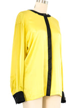 Escada Citron Yellow Silk Blouse Top arcadeshops.com