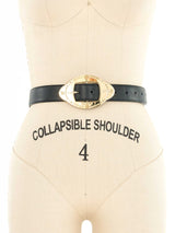 Escada Black Logo Buckle Belt Accessory arcadeshops.com