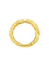 Carved Quilted Goldtone Clamper Bangle Accessory arcadeshops.com