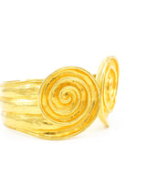 Hammered Goldtone Swirl Clamper Bangle Accessory arcadeshops.com