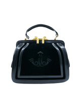 Roberta di Camerino Leather Trimmed Velvet Handbag Accessory arcadeshops.com