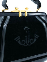 Roberta di Camerino Leather Trimmed Velvet Handbag Accessory arcadeshops.com
