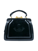 Roberta di Camerino Leather Trimmed Velvet Handbag Accessory arcadeshops.com