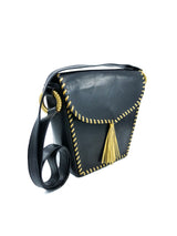 Paloma Picasso Metallic Whipstitch Leather Bag Accessory arcadeshops.com