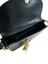 Paloma Picasso Metallic Whipstitch Leather Bag Accessory arcadeshops.com