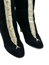 Metallic Snake Applique Suede Boots, 39 Accessory arcadeshops.com