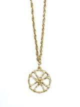 Multi Chain Floral Pendant Necklace Accessory arcadeshops.com