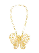 Goldtone Butterfly Pendant Necklace Accessory arcadeshops.com