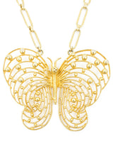 Goldtone Butterfly Pendant Necklace Accessory arcadeshops.com