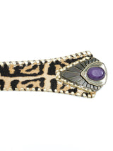 Roberto Cavalli Leopard Pony Hair Whipstitch Belt Accessory arcadeshops.com