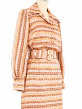 1970s Rose Metallic Brocade Ensemble Suit arcadeshops.com