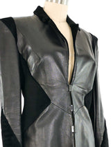 Thierry Mugler Tailored Fur Panel Leather Jacket Jacket arcadeshops.com