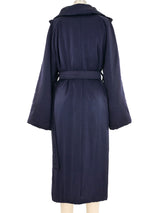 Lanvin Navy Satin Down Overcoat Jacket arcadeshops.com