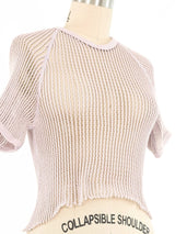 1970s Lavender Cropped Czech Mesh Military Tee Top arcadeshops.com