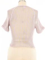 1970s Lavender Cropped Czech Mesh Military Tee Top arcadeshops.com
