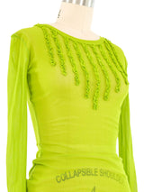 Jean Paul Gaultier Lime Ruffle Mesh Top Top arcadeshops.com