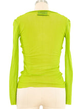 Jean Paul Gaultier Lime Ruffle Mesh Top Top arcadeshops.com