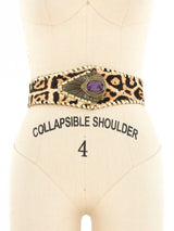 Roberto Cavalli Leopard Pony Hair Whipstitch Belt Accessory arcadeshops.com