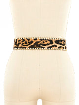 Roberto Cavalli Leopard Pony Hair Whipstitch Belt Accessory arcadeshops.com