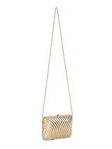 Ribbed Goldtone Metal Clutch Accessory arcadeshops.com